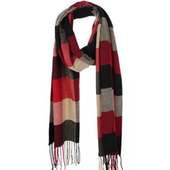 NWT Mens Plaid Lightweight tassels Scarf - Picture 2 of 2